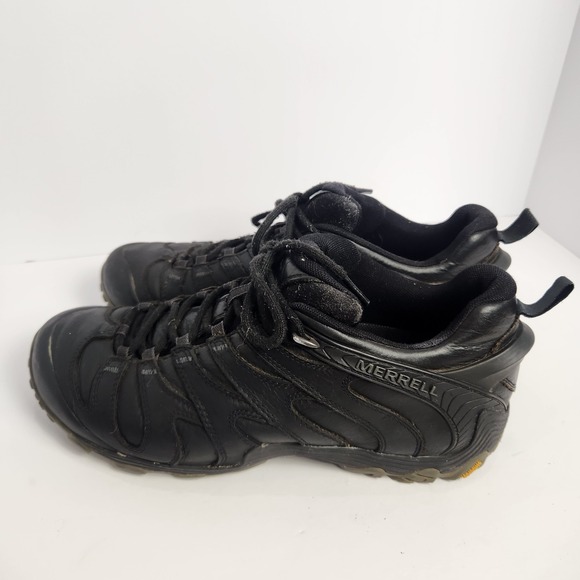 Merrell Men's Black Leather Hiking Sporty Shoes Size 10.5 - Picture 1 of 7
